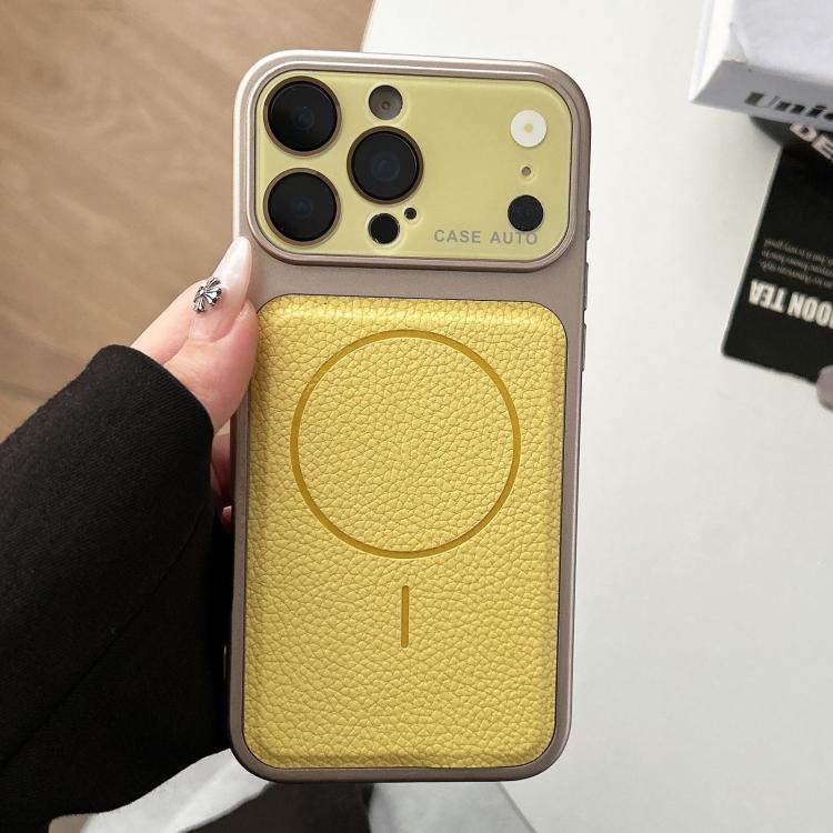 For iPhone 17 Pro Transforms Into 17 Lychee Leather Textured Magnetic TPU Phone Case