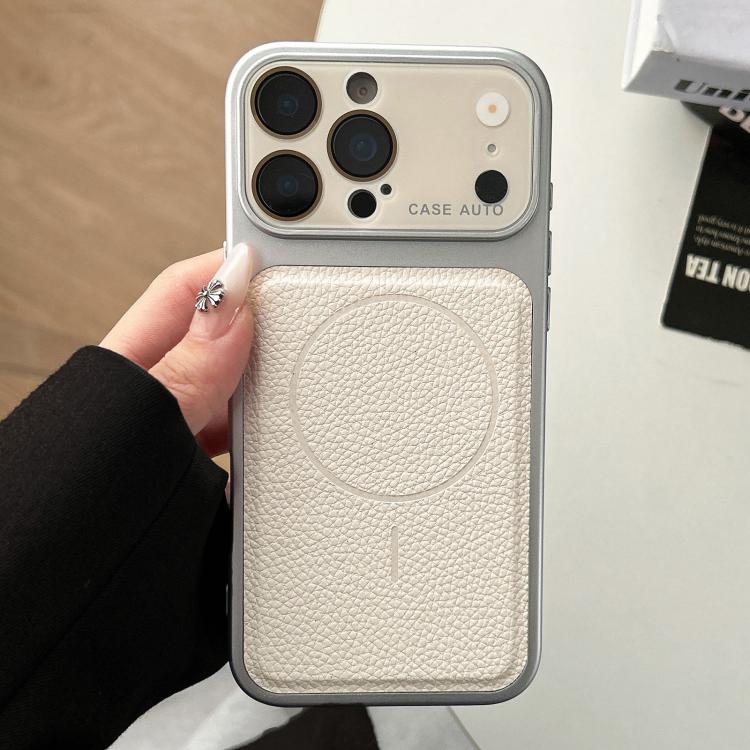 For iPhone 17 Pro Transforms Into 17 Lychee Leather Textured Magnetic TPU Phone Case