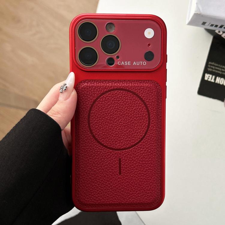 For iPhone 17 Pro Transforms Into 17 Lychee Leather Textured Magnetic TPU Phone Case