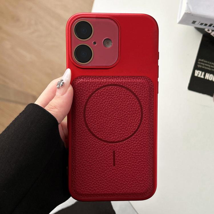 For iPhone 17 Transforms Into 17 Lychee Leather Textured Magnetic TPU Phone Case