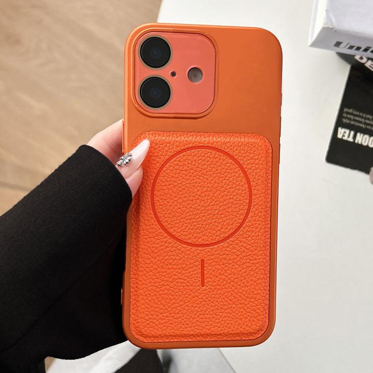 For iPhone 16 Plus Transforms Into 17 Lychee Leather Textured Magnetic TPU Phone Case