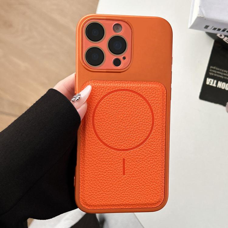 For iPhone 15 Pro Transforms Into 17 Lychee Leather Textured Magnetic TPU Phone Case