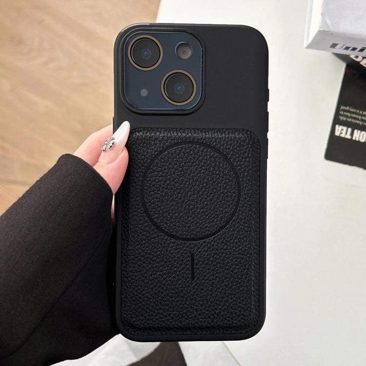 For iPhone 15 Transforms Into 17 Lychee Leather Textured Magnetic TPU Phone Case