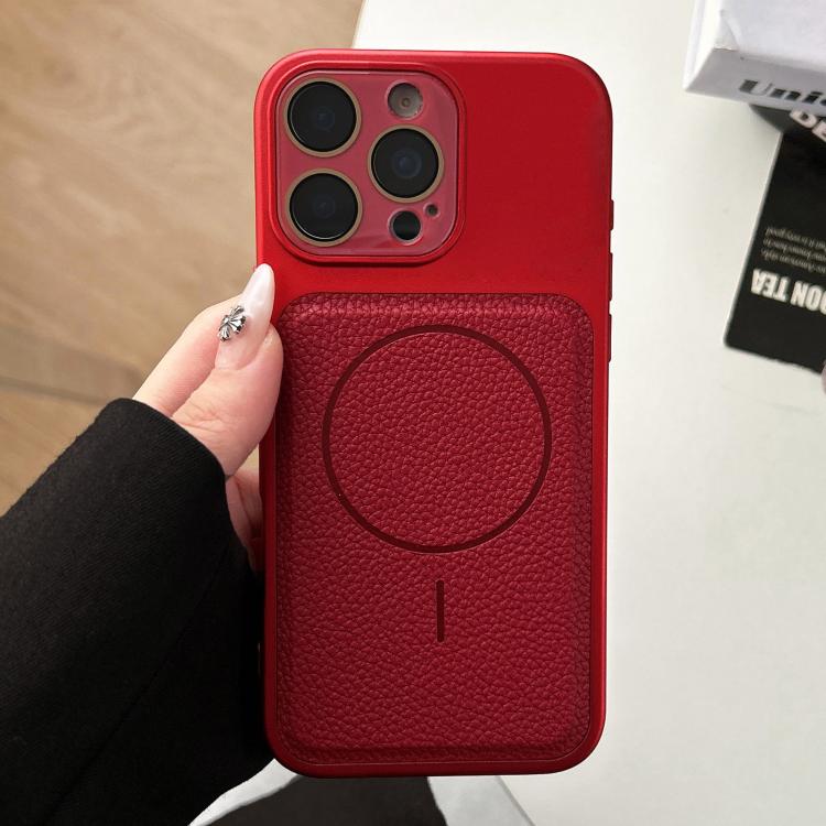 For iPhone 14 Pro Transforms Into 17 Lychee Leather Textured Magnetic TPU Phone Case
