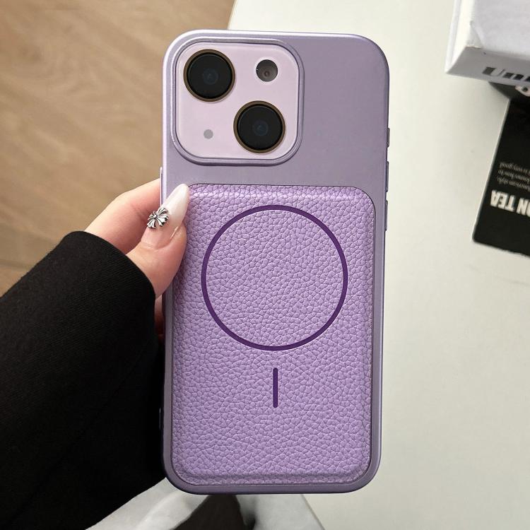 For iPhone 13 Transforms Into 17 Lychee Leather Textured Magnetic TPU Phone Case