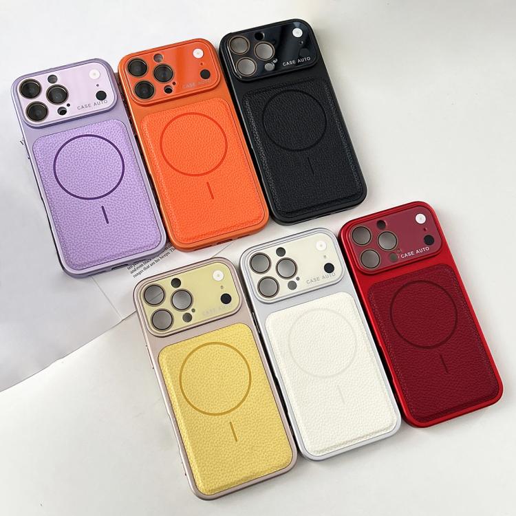 For iPhone 15 Pro Max Transforms Into 17 Lychee Leather Textured Magnetic TPU Phone Case