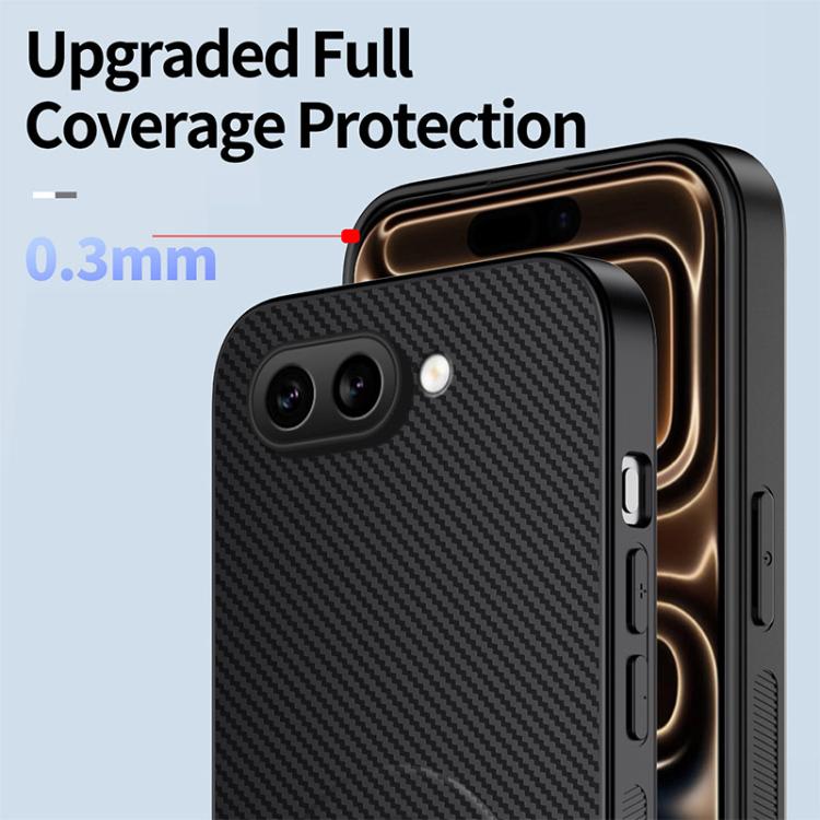 For Google Pixel 9a WANLONFENG Kickstand Carbon Fiber Texture Magnetic Phone Case