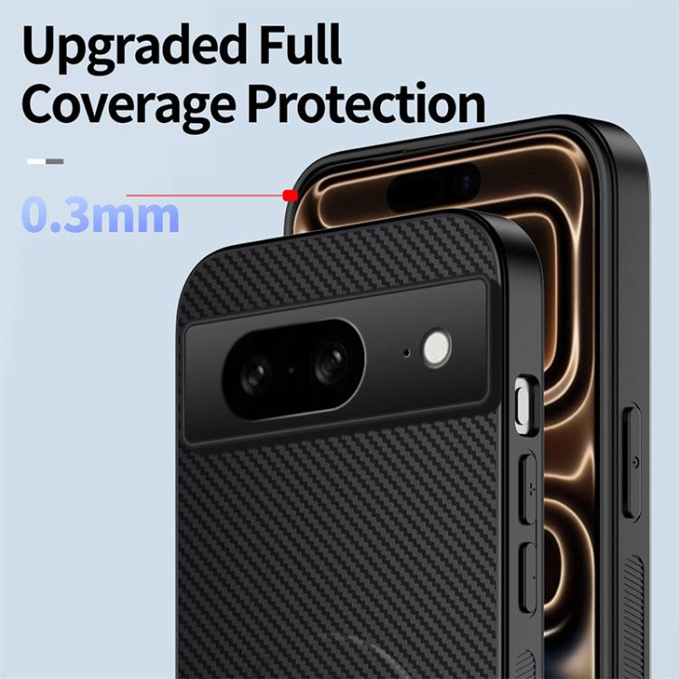 For Google Pixel 7 WANLONFENG Kickstand Carbon Fiber Texture Magnetic Phone Case
