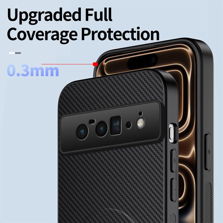 For Google Pixel 6 WANLONFENG Kickstand Carbon Fiber Texture Magnetic Phone Case