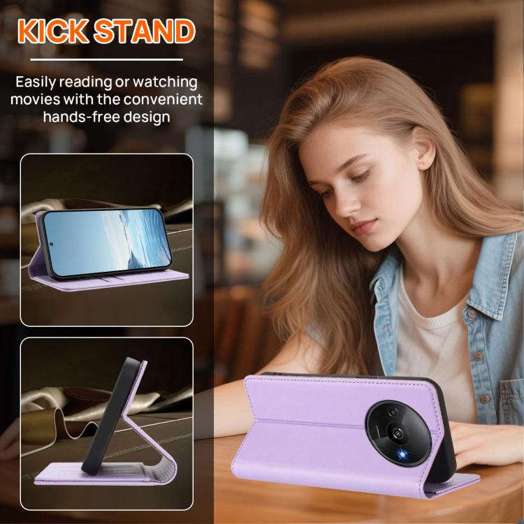 For Redmi A3 / A3x / Poco C61 Peony Embossed Magnetic RFID Vegan Leather Phone Case