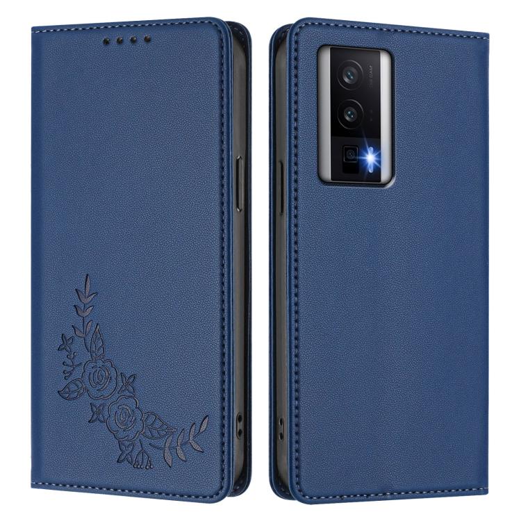 For Redmi K60 / K60 Pro / Poco F5 Pro Peony Embossed Magnetic RFID Vegan Leather Phone Case