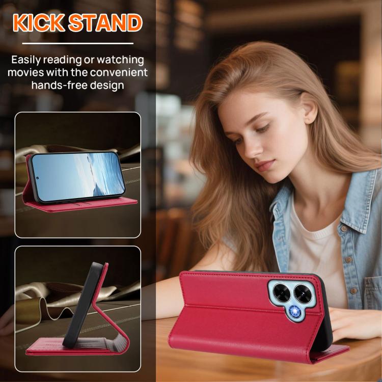 For Redmi Note 13 4G Global Peony Embossed Magnetic RFID Vegan Leather Phone Case