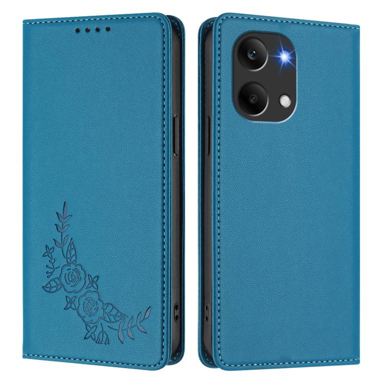 For Redmi Turbo 5 Max 5G / Poco X8 Pro Max 5G Peony Embossed Magnetic RFID Vegan Leather Phone Case
