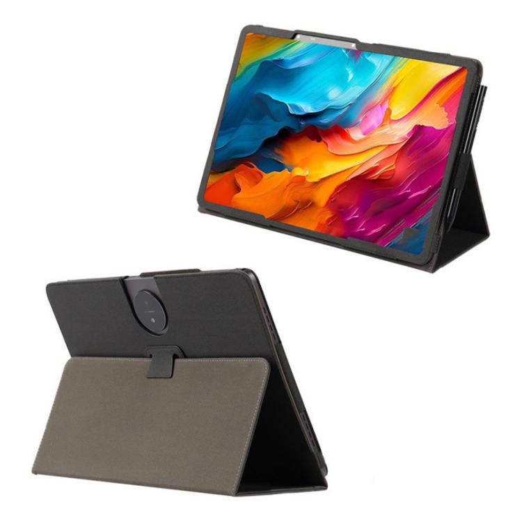 For TCL Tab A1 Plus 12.2 2026 2-Folding Leather Tablet Case with Handrest & Pen Slot - Black