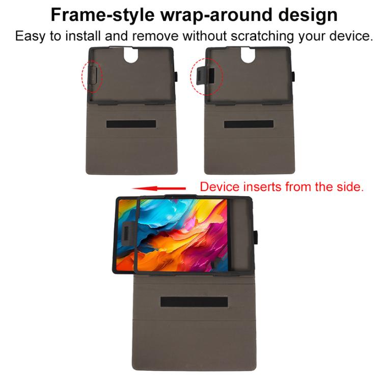 For TCL Tab A1 Plus 12.2 2026 2-Folding Leather Tablet Case with Handrest & Pen Slot - Black