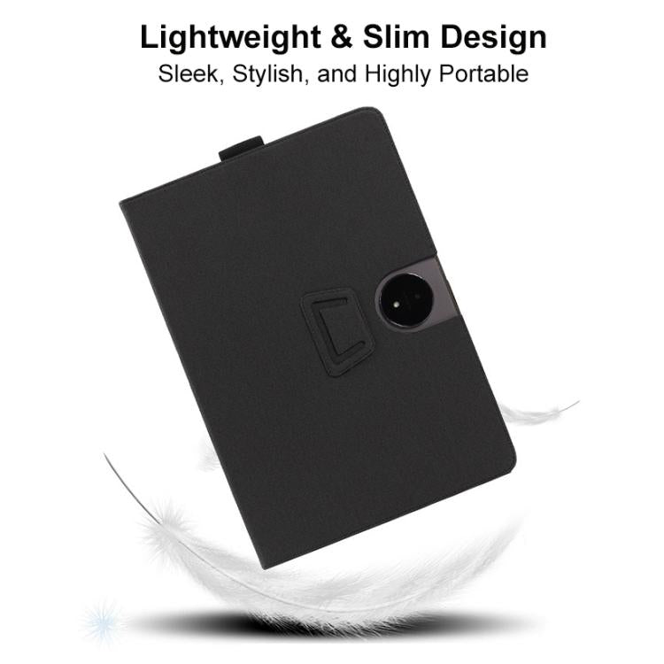 For TCL Tab A1 Plus 12.2 2026 2-Folding Leather Tablet Case with Handrest & Pen Slot - Black