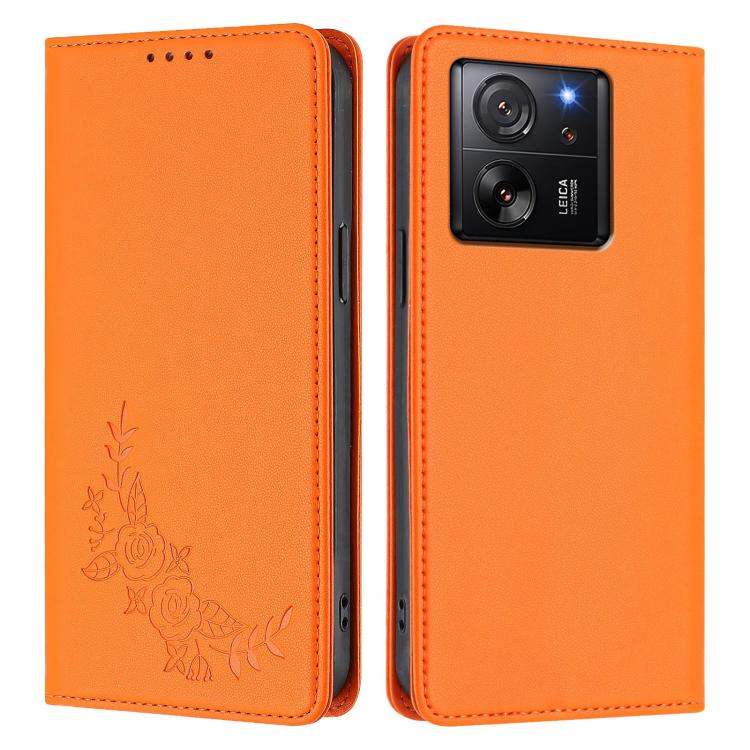 For Xiaomi 13T / 13T Pro / Redmi K60 Ultra Peony Embossed Magnetic RFID Vegan Leather Phone Case