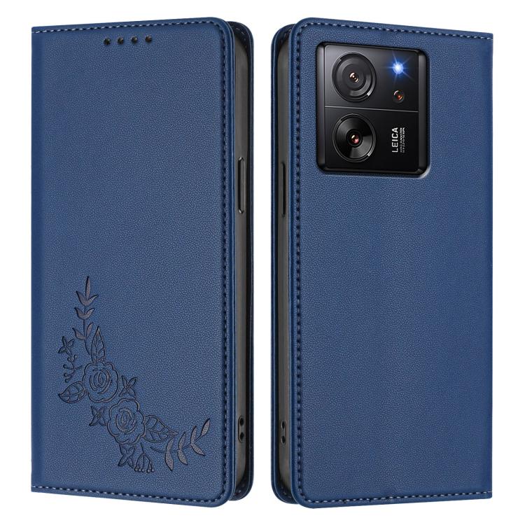 For Xiaomi 13T / 13T Pro / Redmi K60 Ultra Peony Embossed Magnetic RFID Vegan Leather Phone Case