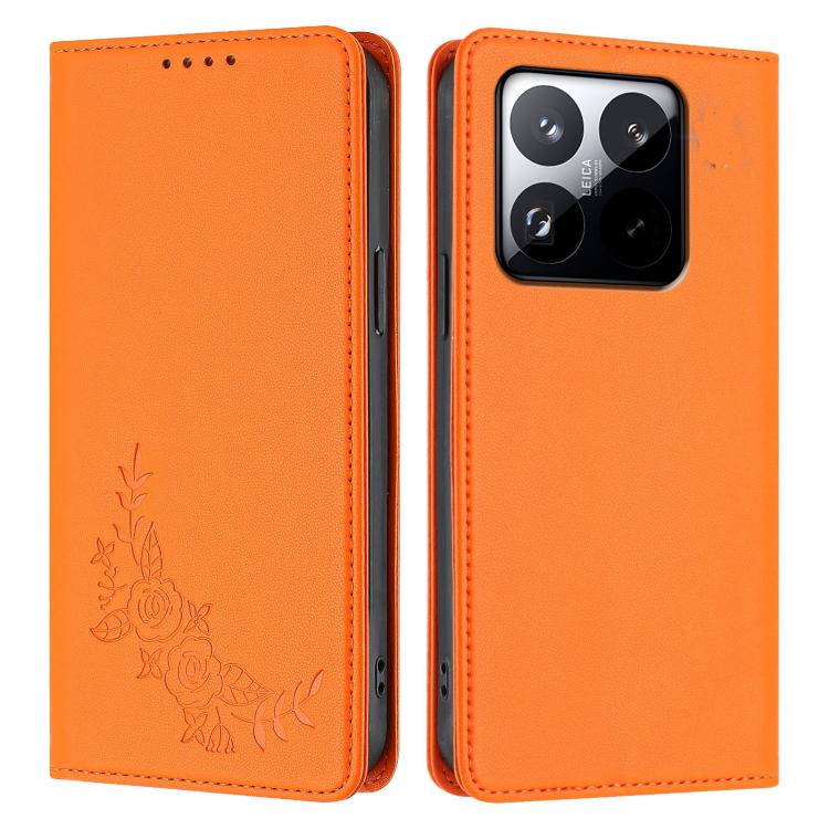 For Xiaomi 15T 5G Peony Embossed Magnetic RFID Vegan Leather Phone Case