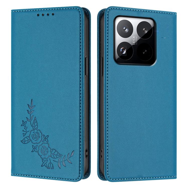 For Xiaomi 15T 5G Peony Embossed Magnetic RFID Vegan Leather Phone Case