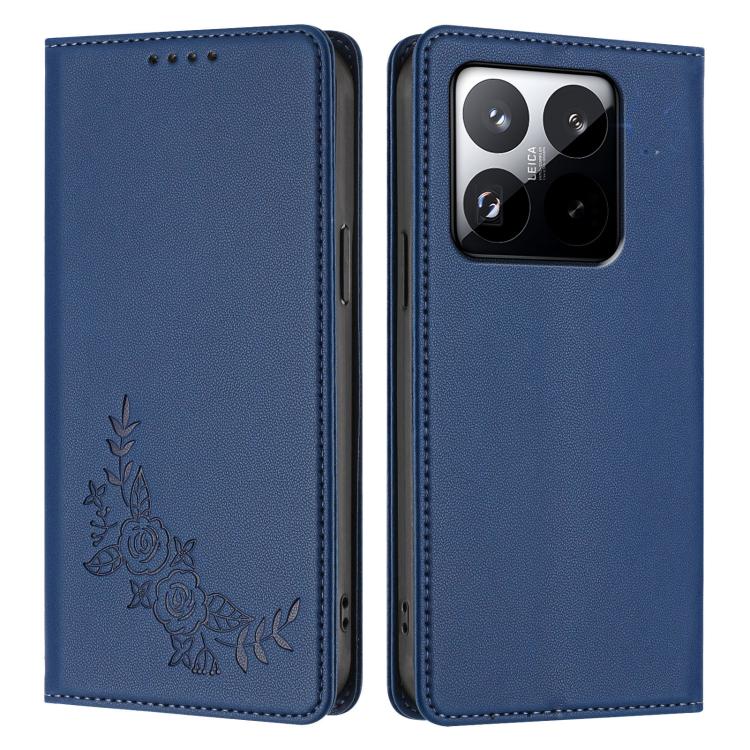 For Xiaomi 15T 5G Peony Embossed Magnetic RFID Vegan Leather Phone Case