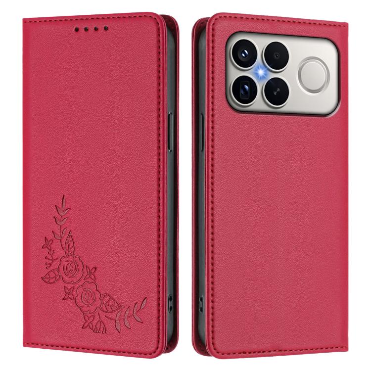 For Xiaomi Poco F8 Ultra 5G / Redmi K90 Pro Max Peony Embossed Magnetic RFID Vegan Leather Phone Case