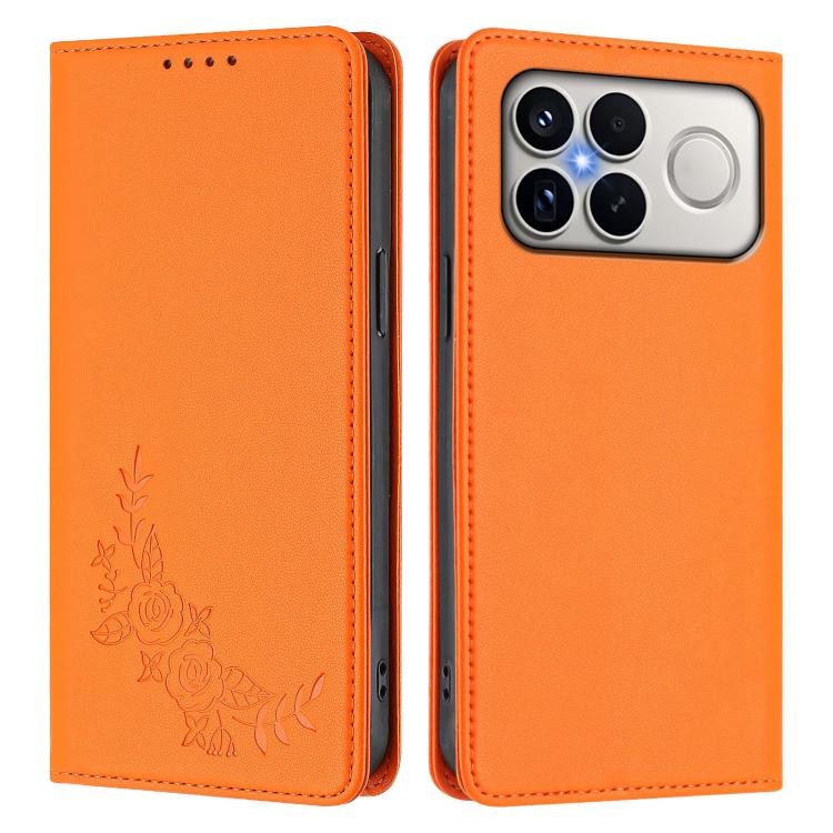 For Xiaomi Poco F8 Ultra 5G / Redmi K90 Pro Max Peony Embossed Magnetic RFID Vegan Leather Phone Case