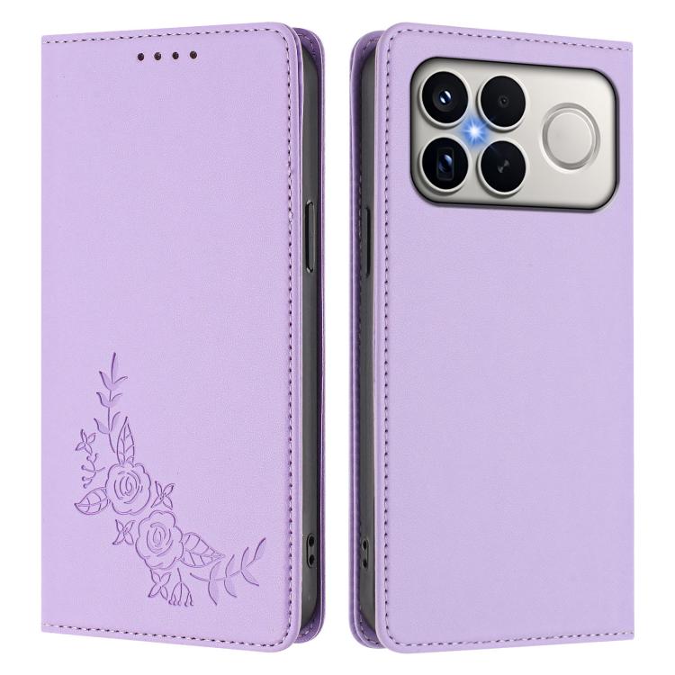 For Xiaomi Poco F8 Ultra 5G / Redmi K90 Pro Max Peony Embossed Magnetic RFID Vegan Leather Phone Case