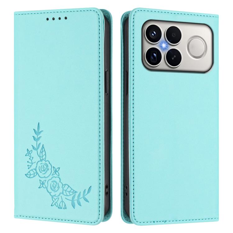 For Xiaomi Poco F8 Ultra 5G / Redmi K90 Pro Max Peony Embossed Magnetic RFID Vegan Leather Phone Case
