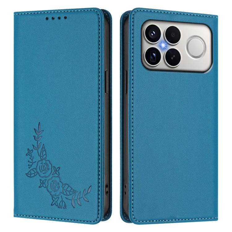 For Xiaomi Poco F8 Ultra 5G / Redmi K90 Pro Max Peony Embossed Magnetic RFID Vegan Leather Phone Case
