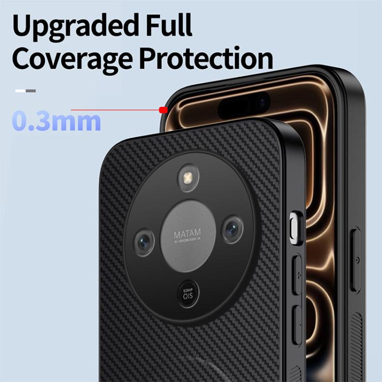 For Honor Magic8 Lite 5G / X9d 5G WANLONFENG Kickstand Carbon Fiber Texture Magnetic Phone Case