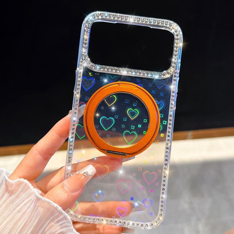 For iPhone 13 Diamond IMD 360 Rotation Magnetic Metal Holder Phone Case