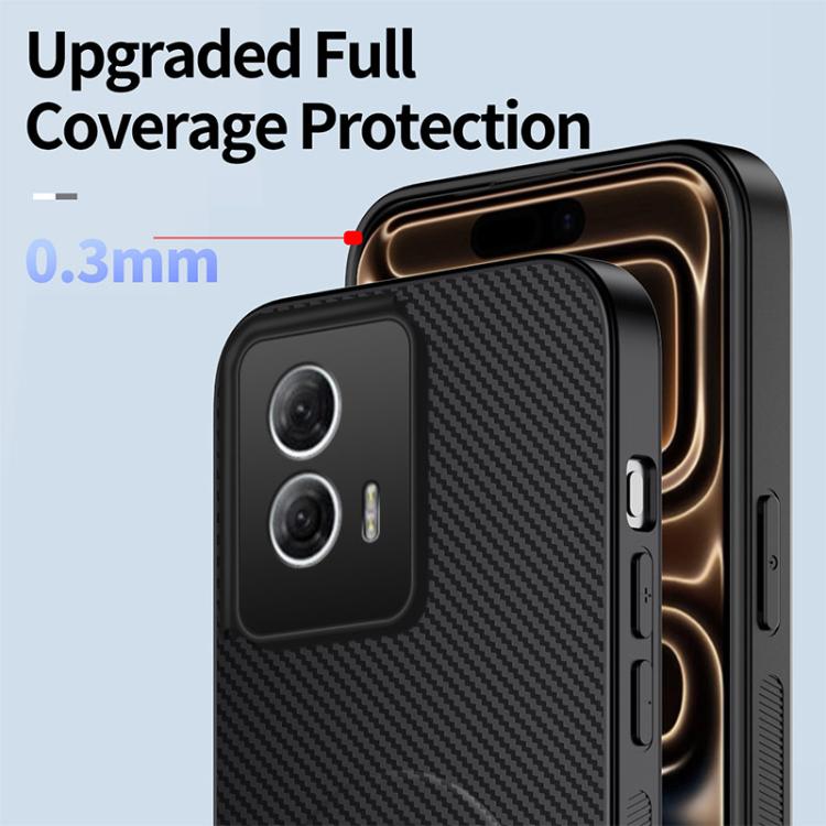 For Motorola Moto G85 5G WANLONFENG Kickstand Carbon Fiber Texture Magnetic Phone Case