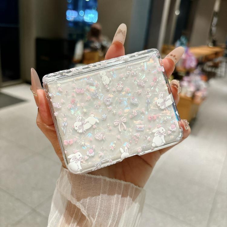 For Huawei Pura X Fresh Floral Shell Glitter Magnetic Shockproof Phone Case with Bracelet