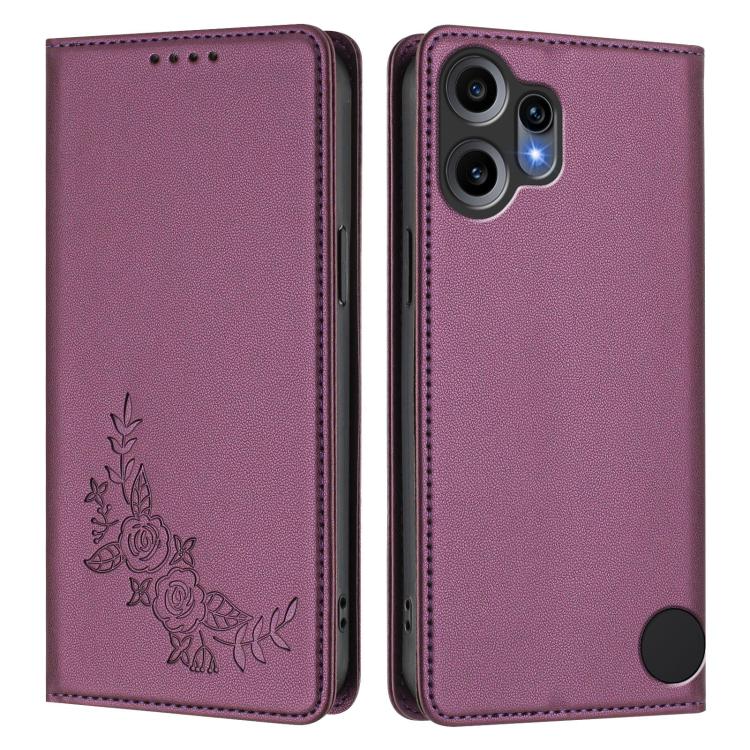 For Nothing CMF Phone 2 Pro Peony Embossed Magnetic RFID Vegan Leather Phone Case