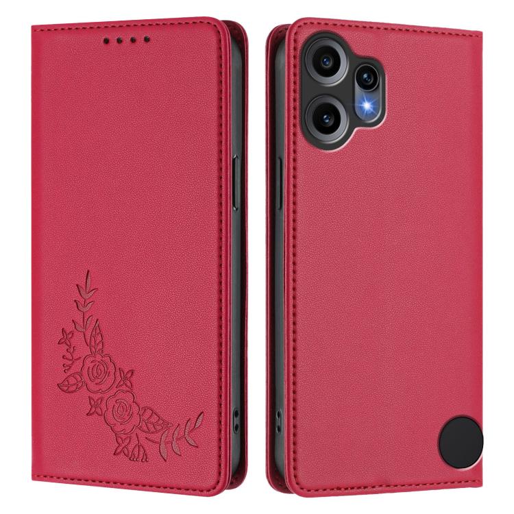 For Nothing CMF Phone 2 Pro Peony Embossed Magnetic RFID Vegan Leather Phone Case