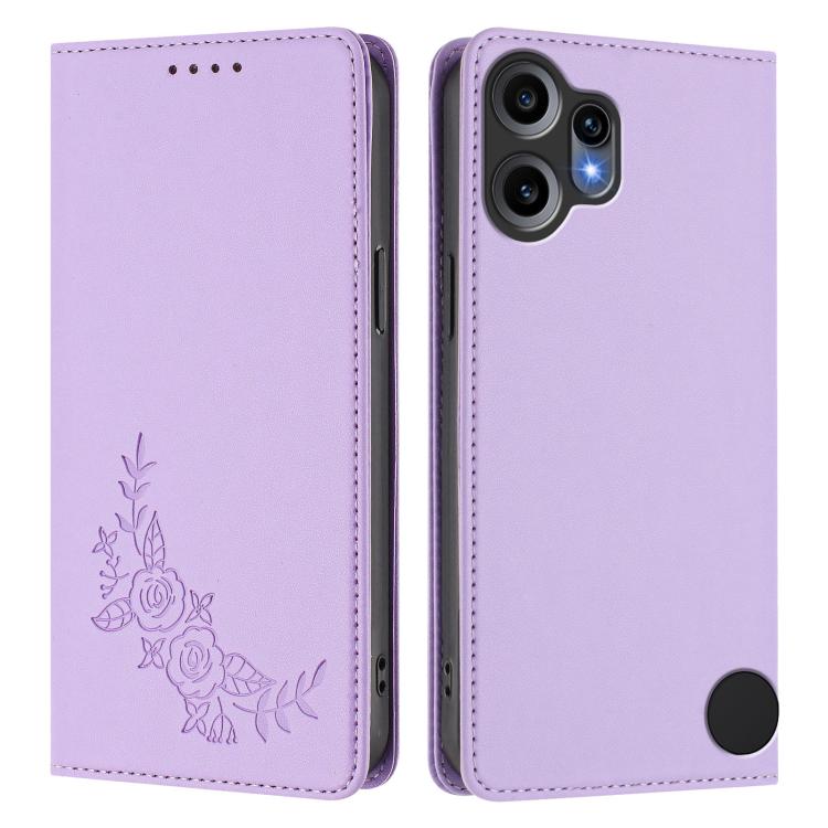 For Nothing CMF Phone 2 Pro Peony Embossed Magnetic RFID Vegan Leather Phone Case