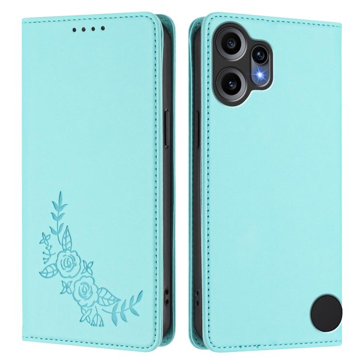 For Nothing CMF Phone 2 Pro Peony Embossed Magnetic RFID Vegan Leather Phone Case
