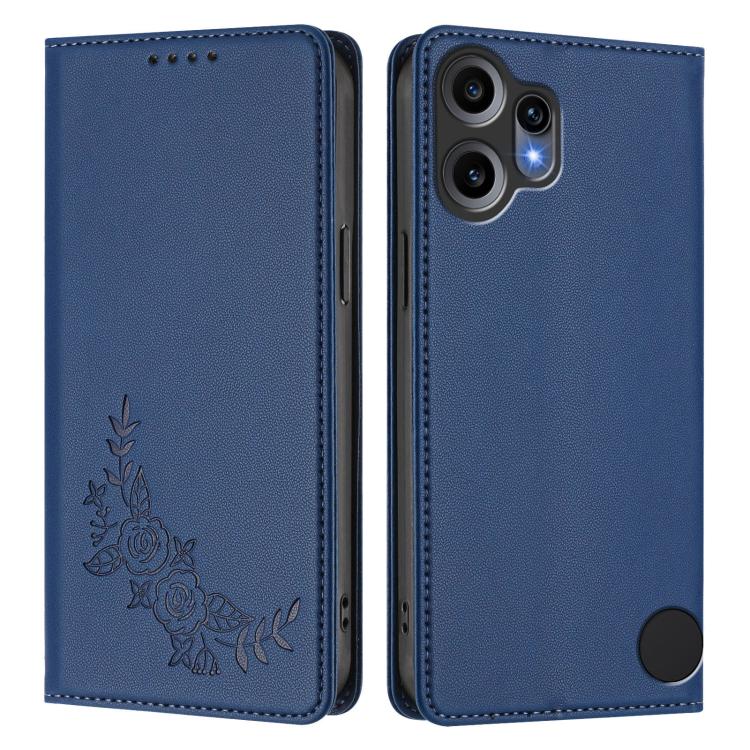For Nothing CMF Phone 2 Pro Peony Embossed Magnetic RFID Vegan Leather Phone Case
