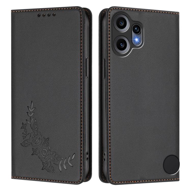 For Nothing CMF Phone 2 Pro Peony Embossed Magnetic RFID Vegan Leather Phone Case