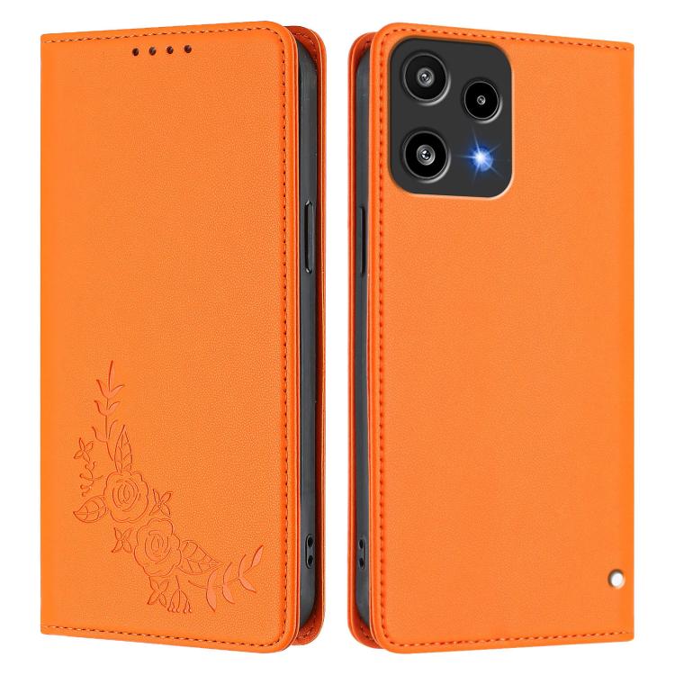 For Nothing Phone 3a Lite Peony Embossed Magnetic RFID Vegan Leather Phone Case