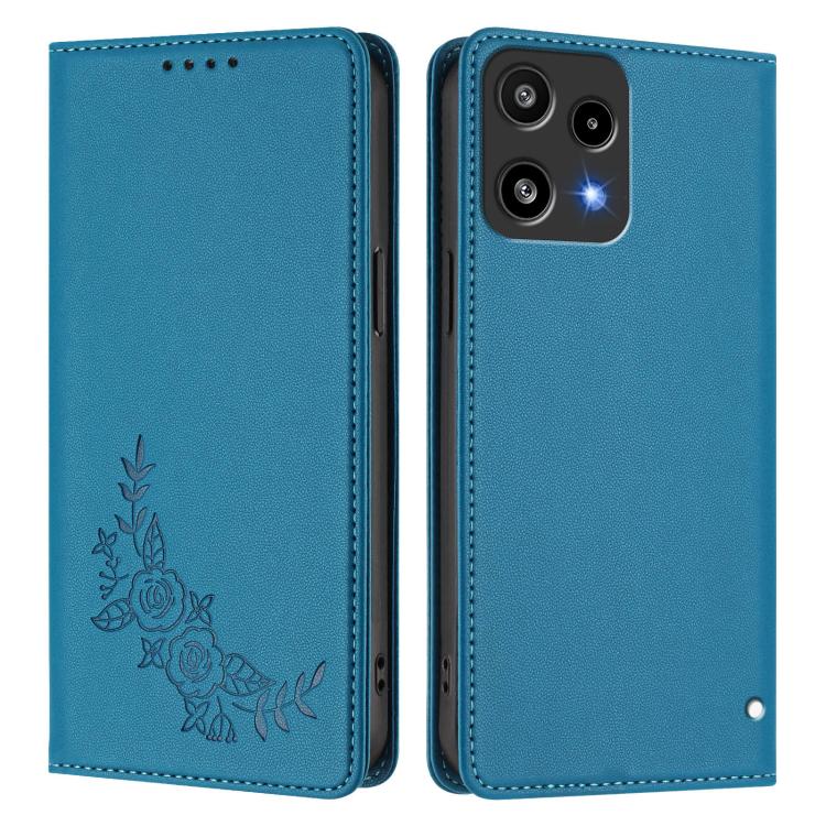 For Nothing Phone 3a Lite Peony Embossed Magnetic RFID Vegan Leather Phone Case
