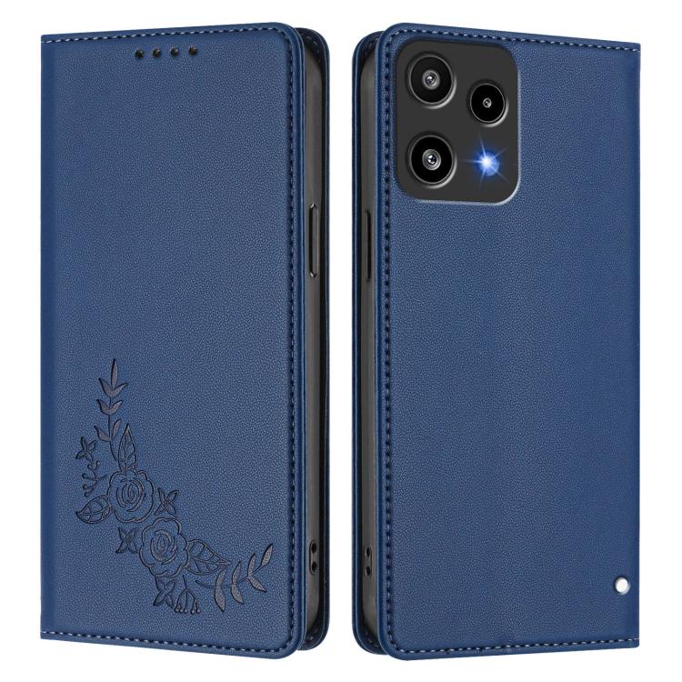 For Nothing Phone 3a Lite Peony Embossed Magnetic RFID Vegan Leather Phone Case