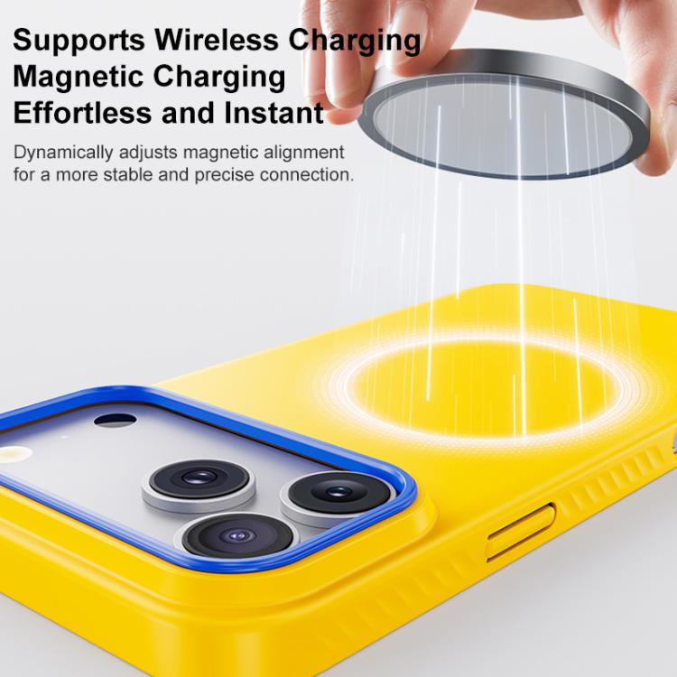 For iPhone 15 Pro Blues Series Skin Feel Magnetic PC Phone Case
