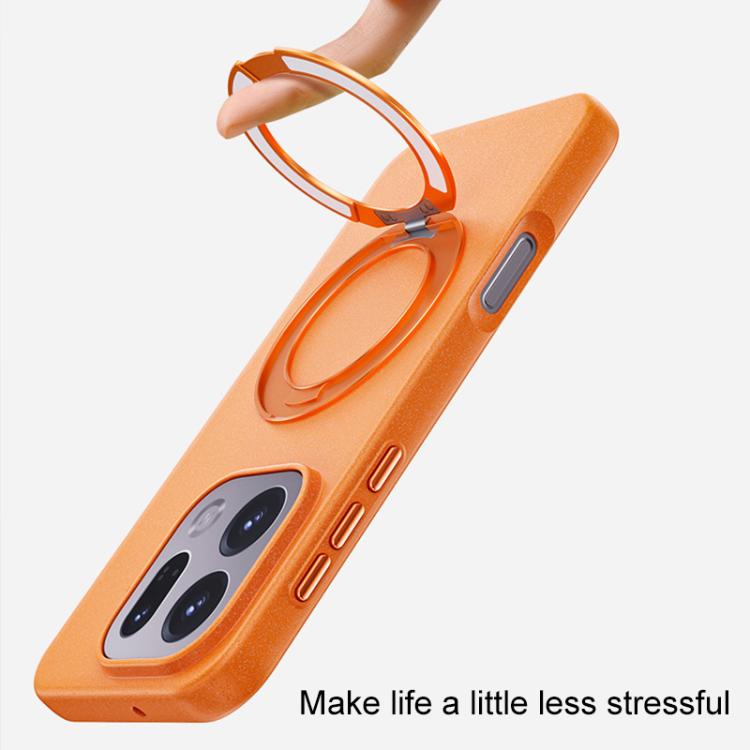 For OPPO Find X9s Pro 5G Boundless Series Rock Sand Magnetic Phone Case with 360 Degree Rotating Alloy Stand
