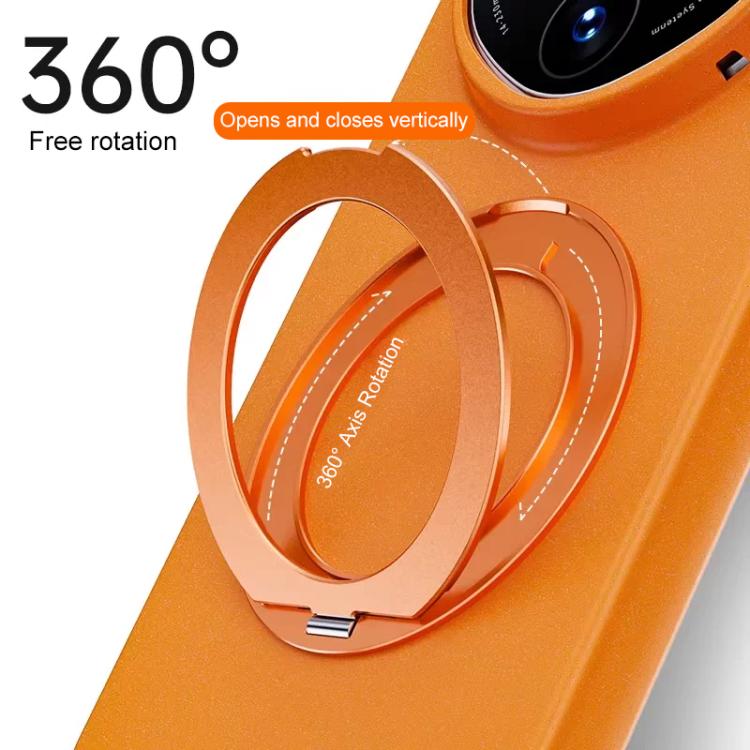 For OPPO Find X9 Ultra 5G Boundless Series Rock Sand Magnetic Phone Case with 360 Degree Rotating Alloy Stand