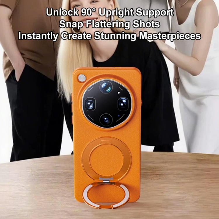 For OPPO Find X9 Ultra 5G Boundless Series Rock Sand Magnetic Phone Case with 360 Degree Rotating Alloy Stand