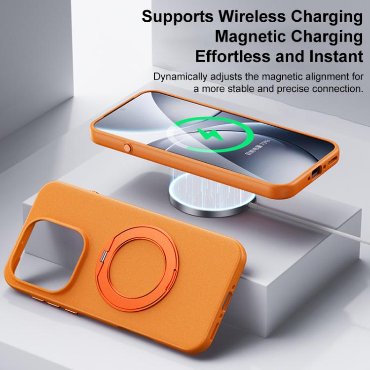 For OPPO Find X9 Boundless Series Rock Sand Magnetic Phone Case with 360 Degree Rotating Alloy Stand