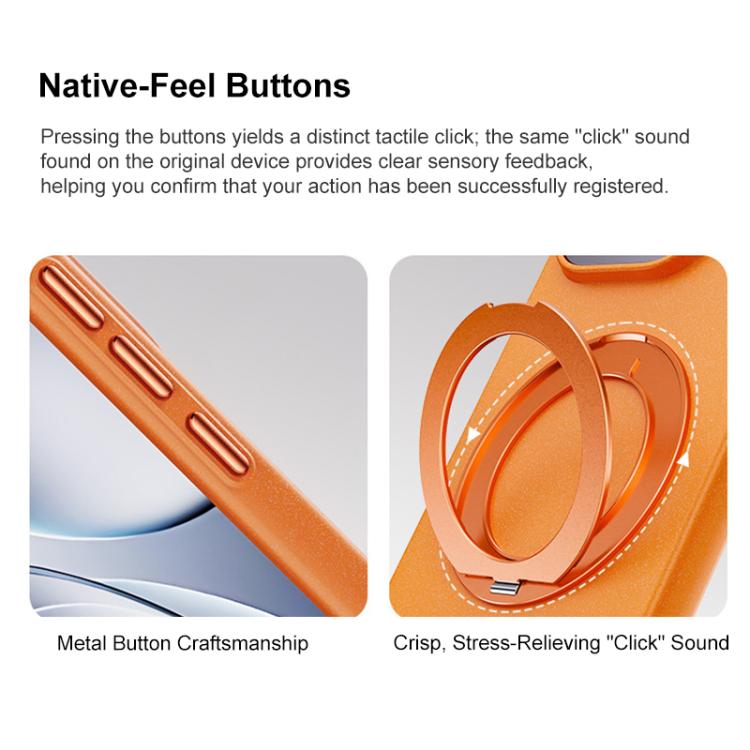 For OPPO Find X9 Pro Boundless Series Rock Sand Magnetic Phone Case with 360 Degree Rotating Alloy Stand