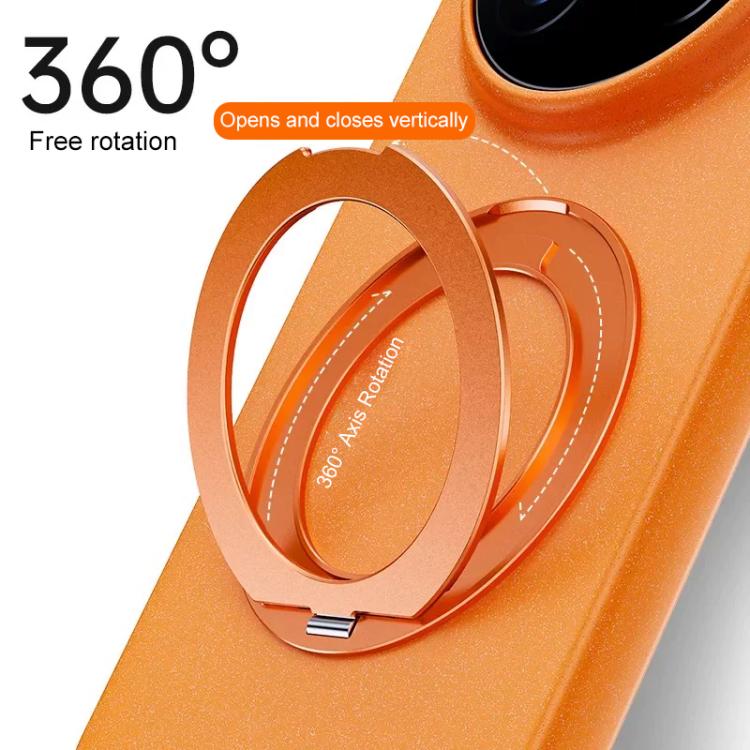 For vivo X300s Boundless Series Rock Sand Magnetic Phone Case with 360 Degree Rotating Alloy Stand